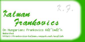 kalman frankovics business card